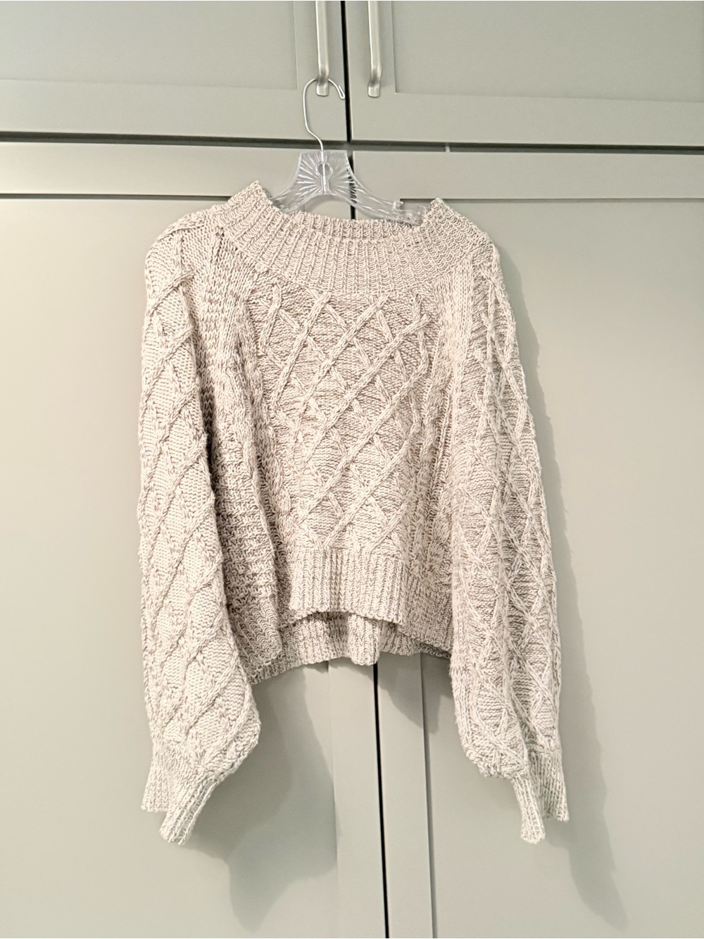 Misguided Women’s Chunky Cable-Knit Gray Sweater - Size US 14